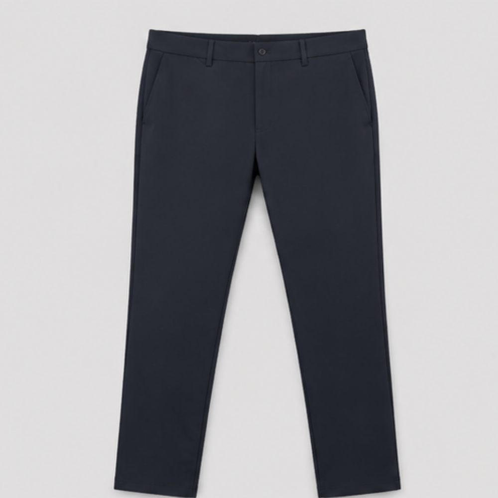 Men's Slim Fit Formal Trousers | Premium Stretch Office Pants | Smart Casual Business Chinos | Classic Black