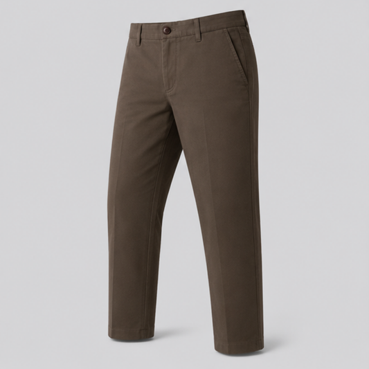 Men's Brown Slim Fit Chino Pants | Premium Cotton Stretch Casual & Formal Trousers | Smart Office Wear