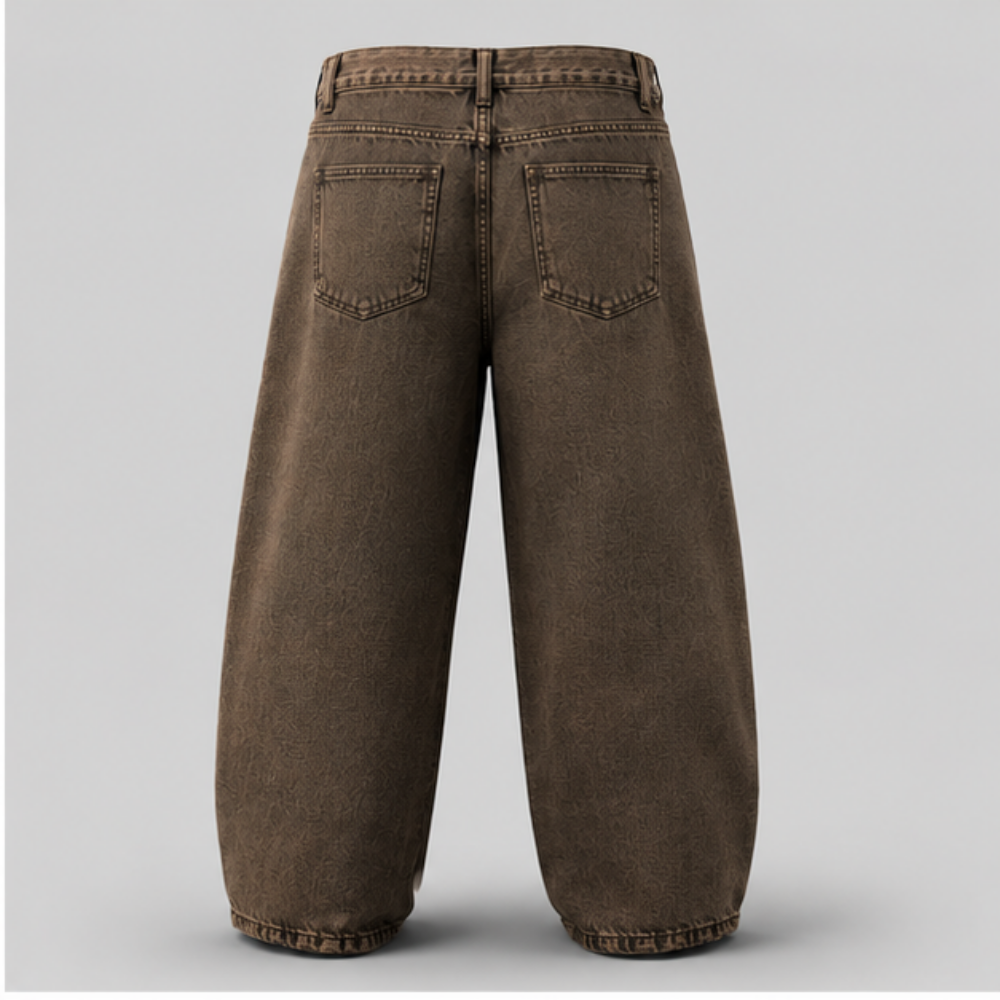 Women's Vintage Brown Wide Leg Baggy Jeans | High Waist Relaxed Fit Washed Denim Pants | Casual Streetwear Loose Fit Jeans