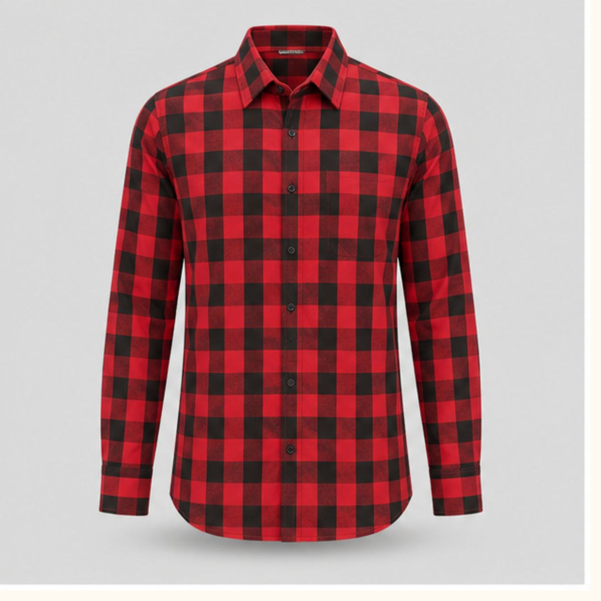 Men's Premium Cotton Blend Red & Black Buffalo Check Casual Shirt | Full Sleeve Regular Fit Checked Shirt